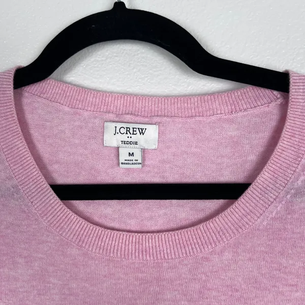 J. Crew Women's Cotton Pullover Knit Sweater Pink Sz M - Image 3