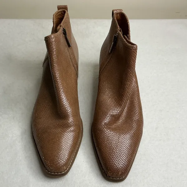 Sarto by‎ Franco Sarto Women Brown Snakeskin Embossed Leather Ankle Boots 9M - Image 2
