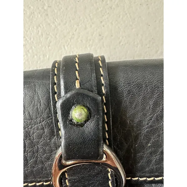 VGT Dooney & Bourke Pebble Leather Snap Closure Saddle Style Buckle Wristlet - Image 6