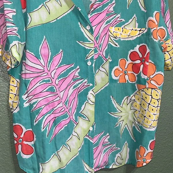 Vintage 80s Hawaiian Tropical Blouse Unisex - Image 5