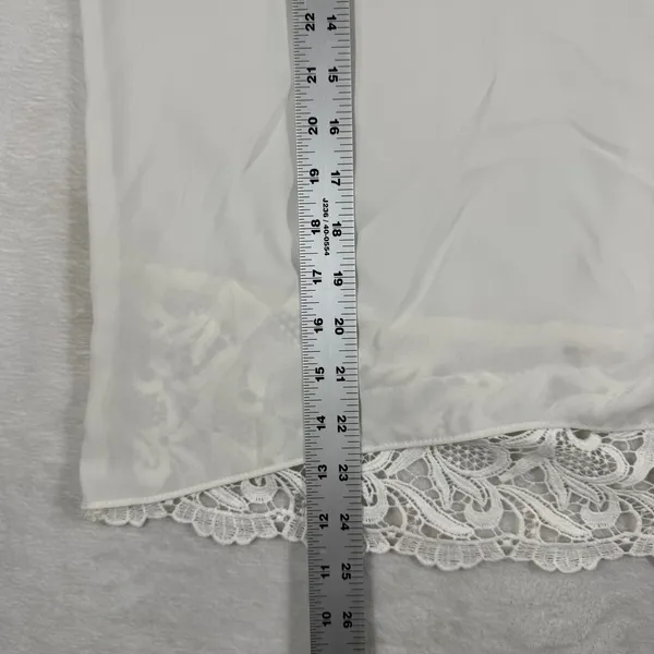 Alexis Ivory Lace Long Sleeve V-Neck Blouse Top Small White Boho Romantic USA - Image 4
