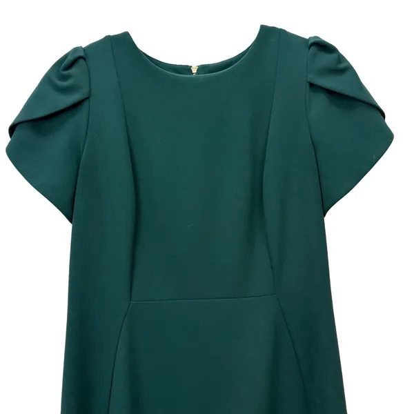 Calvin Klein Dark Green Tulip Sleeve Stretch Crepe Sheath Dress‎ Size 6 - Image 5