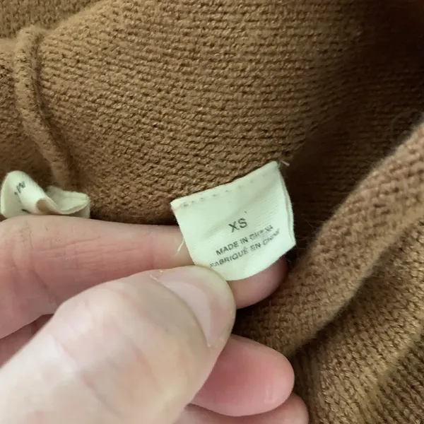 Moth Tan Mock Neck Pullover Sweater Long Sleeve‎ Ribbed Hem Soft Knit XS - Image 7