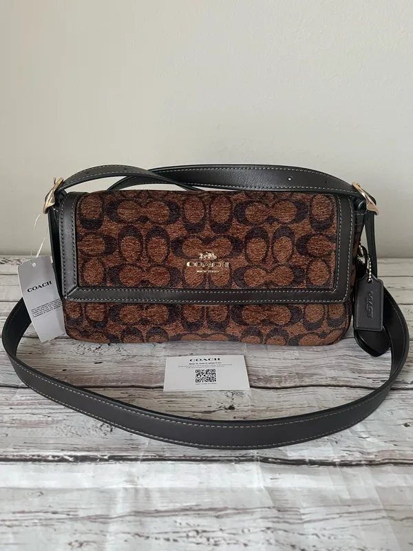 Coach Etta Small Flap Bag In Signature Chenille - Image 2