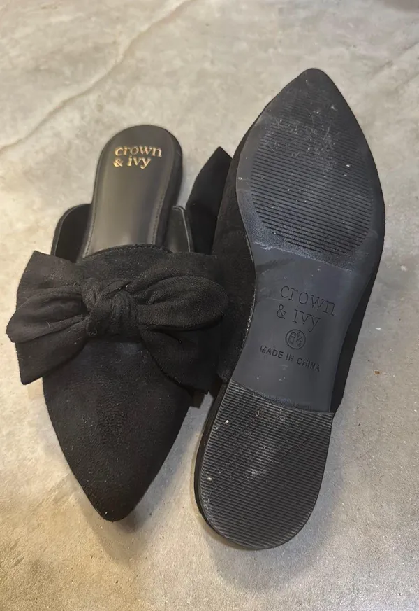 Black Slip On Mules - Image 2
