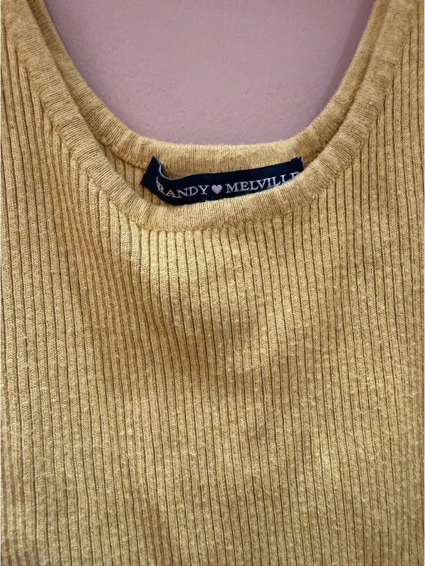 Brandy Melville Tank Mustard Yellow - Image 3