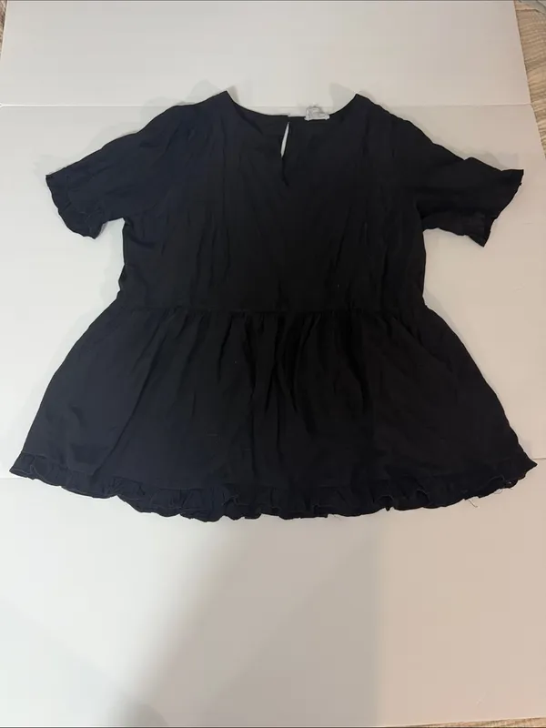 BiBi Black Ruffle Peplum Short - Image 3