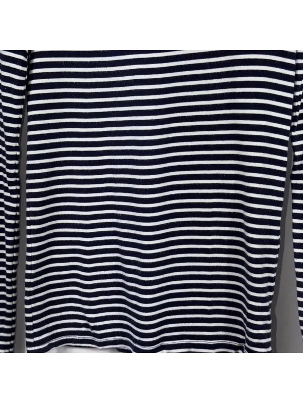 A New Day XS Navy White Striped Long Sleeve Top - Image 3
