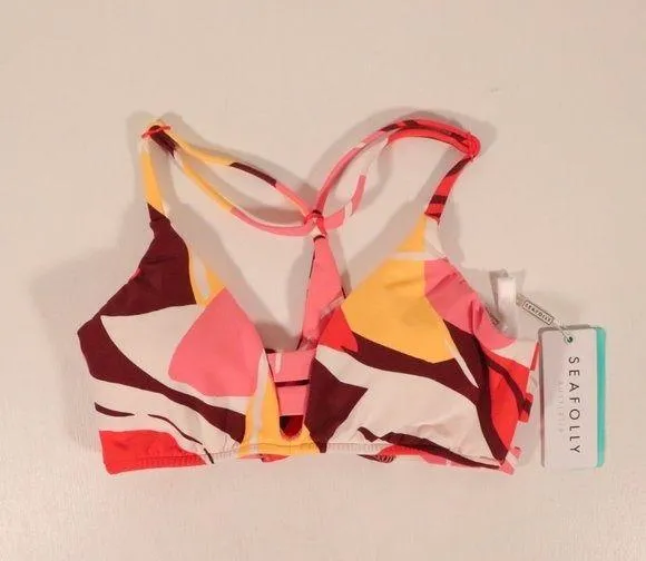 Seafolly X Revolve NWT Cut Copy Multi Strap Bralette in Tangelo Size 8 - Image 3