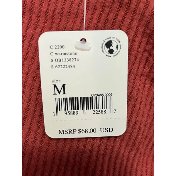 Free People Marley Off The Shoulder Ribbed Long Sleeve Top Rust Orange M New - Image 7