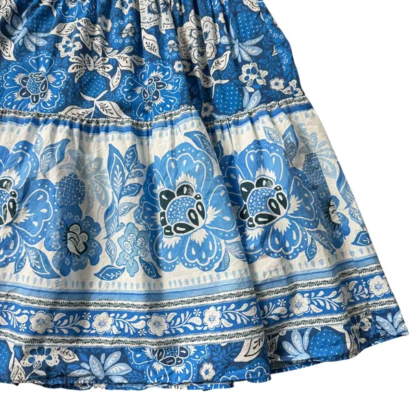 Farm Rio Full of Flowers Midi Dress Blue - Image 8