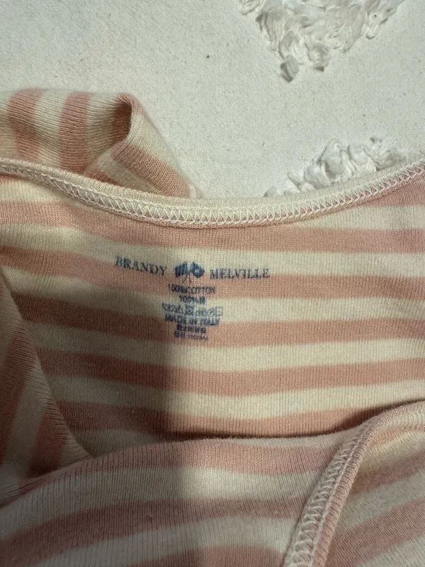 Brandy Melville Tank Top White with stripes - Image 3