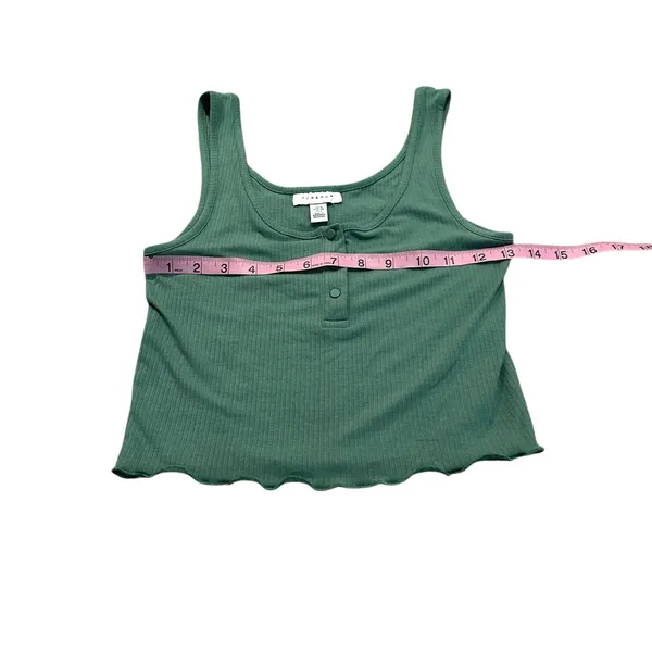 TOPSHOP cropped green tank - Image 2