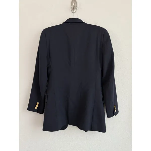 Ann Freedberg Vintage‎ Blazer Women's Size 6 Navy Crawford Wool USA Preppy - Image 2