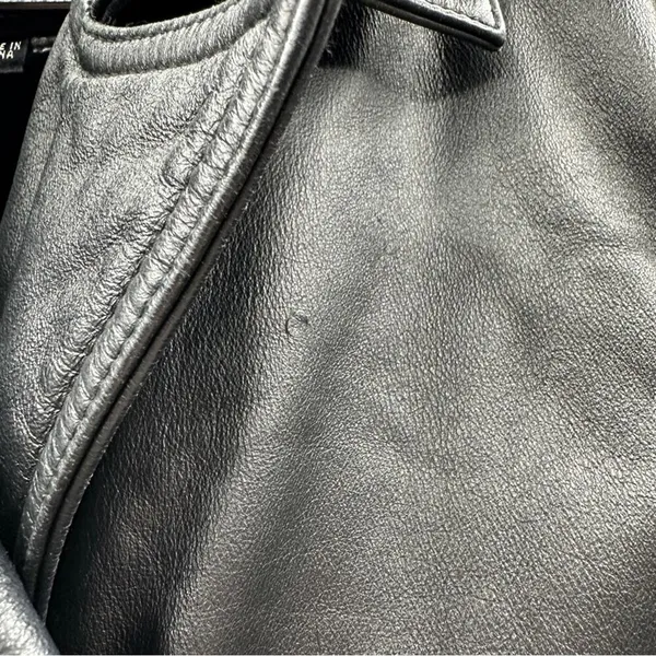 Vintage 90s Wilsons Leather Black Genuine Leather Jacket‎ Coat Size M - Image 10