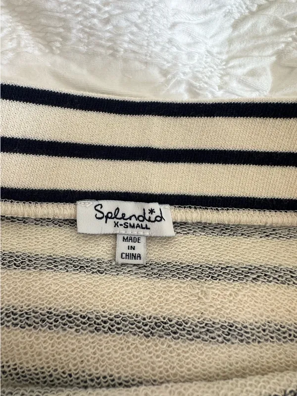 Splendid - Navy Blue and White Striped Skirt - Image 2