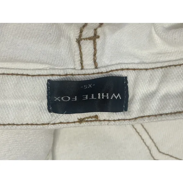 White Fox Women's White High Waisted Split Front Midi Denim Jean Skirt Size XS - Image 4