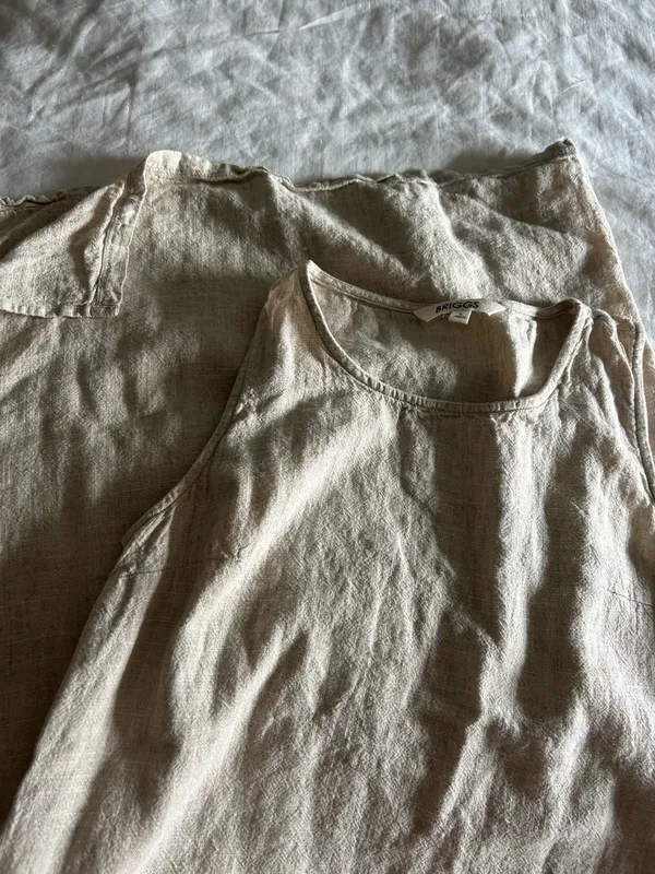 Linen Dress Tan - Image 5