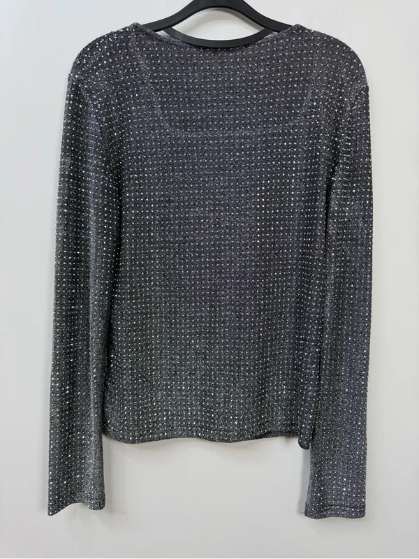 Pastel Rhinestone Butterfly Glitter Long Sleeve Evening Top size L - Image 7