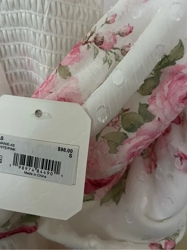 NEW Altar’d State White & Pink Floral Maxi Dress Size Small NWT - Image 8