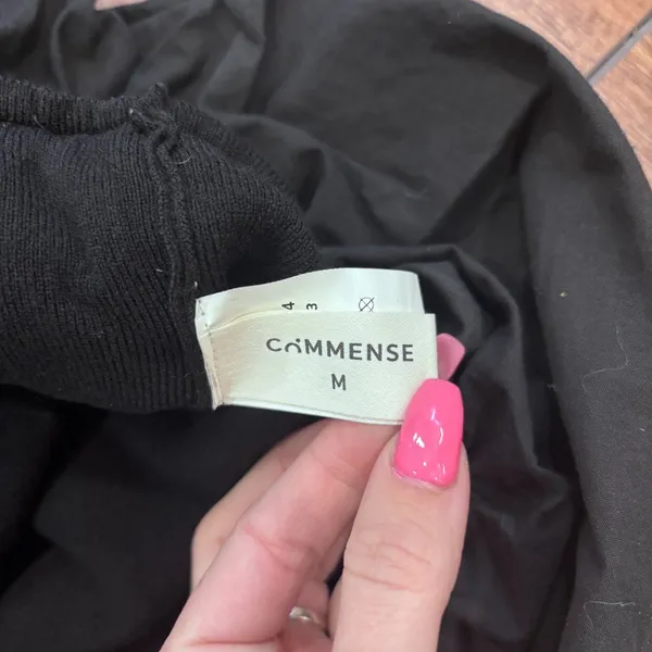 Commense Size M Midi Dress Black Sleeveless Bubble Hem Minimalist Cocktail - Image 4