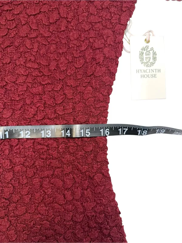 NWT Tuckernuck Hyacinth House Madison Textured Long Sleeve Burgundy Dress MEDIUM - Image 8