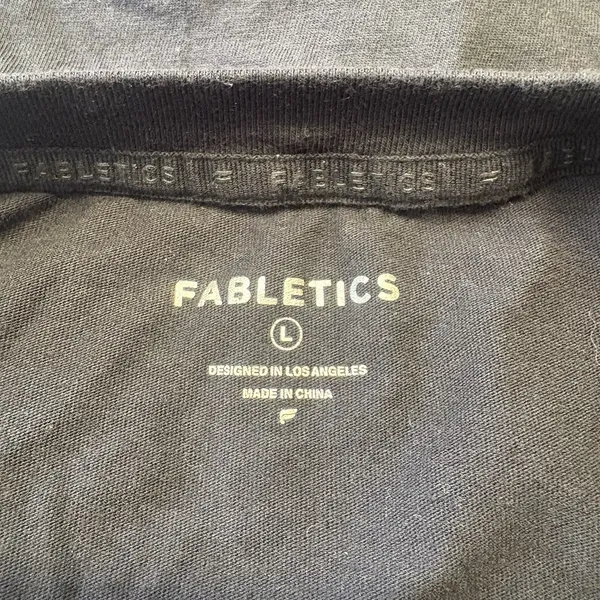 Fabletics Womens 100% Cotton Tank Top‎ Large Athletic Gym Muscle Black Graphic - Image 6