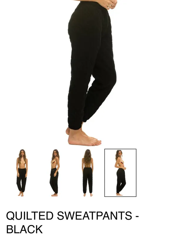 Aviator Nation Quilted Black Sweatpants - Image 4