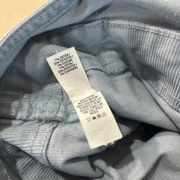Aerie Light Blue Corduroy Overalls Raw Hem Adjustable Straps Size S Small P - Image 8