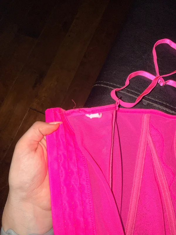 Urban Outfitters Hot Pink Textured Corset - Image 4
