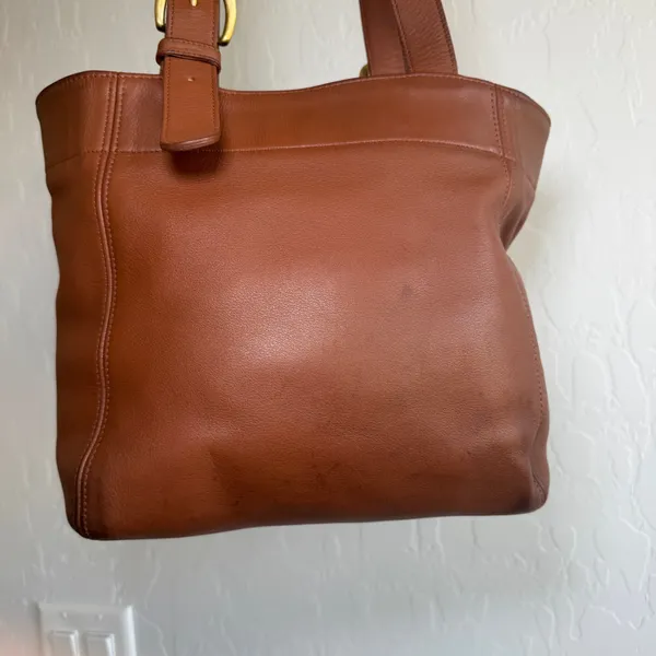 Vintage Coach Soho Buckle Bag 4157 British Tan Brown Leather Tote Shoulder Bag - Image 10