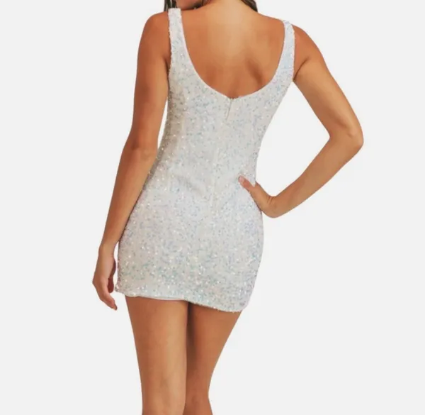 Mable White Sequin Mini Dress - Image 2