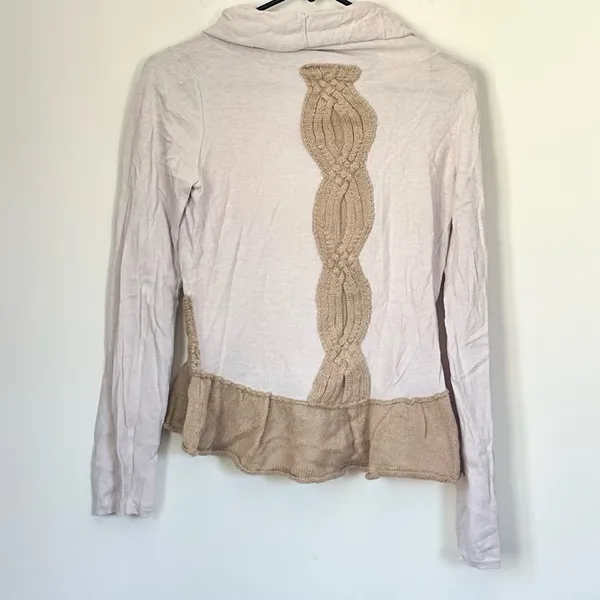 Moth Anthropologie Cowl Neck Sweater with Ruffle Knit Accents - Size: Medium - Image 5