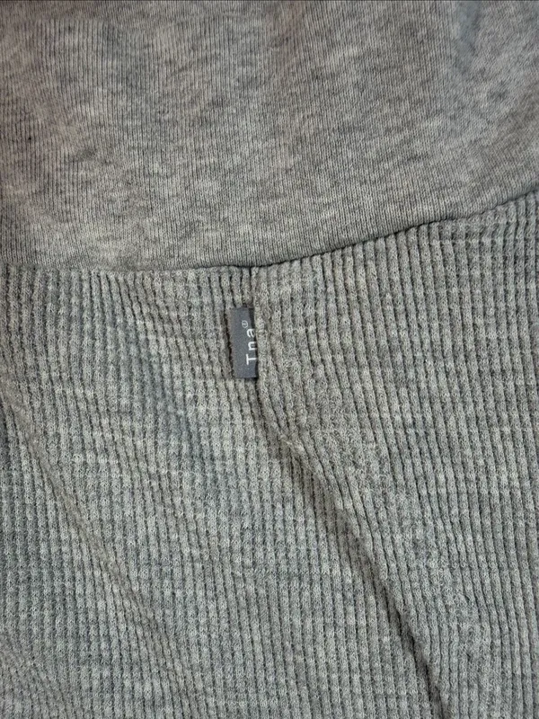Aritzia TNA Women’s Size 2 Gray Waffle Knit Semi Cropped Full Zip Hoodie Jacket - Image 9