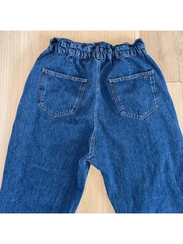 Zara Paperbag Denim Blue Jeans Size 10 - Image 5