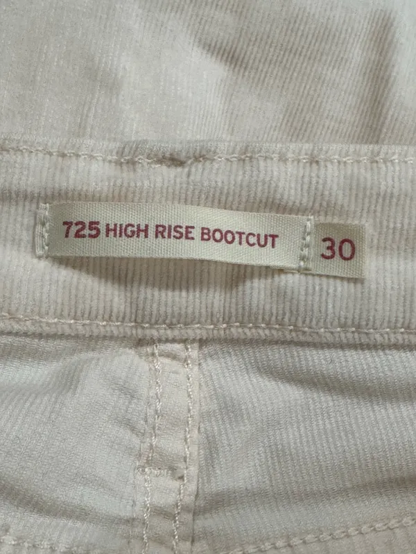 Levi’s High Rise Bootcut 725 Cream Corduroy Pants Women’s 30 - Image 5