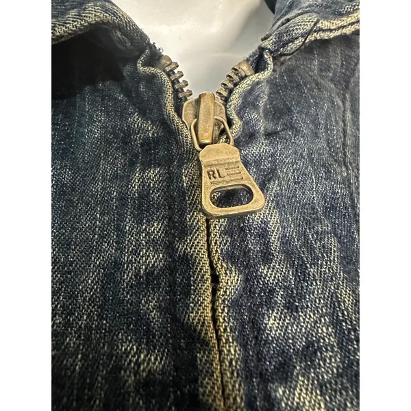 Vintage Ralph Lauren Polo Jeans Co Zip Denim Jacket‎ Small Blue 90s Y2K - Image 2