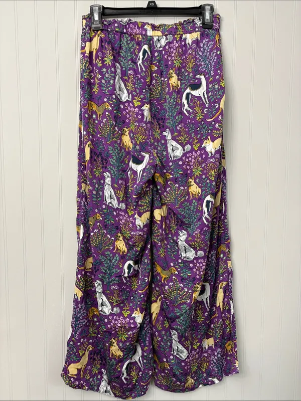 Printfresh Wide Leg Pajama Pants Women Size XS Purple Dogs Lounge - Image 3