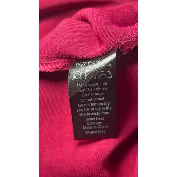 Lioness Satin Maxi Dress L Magenta Pink Cowl Neck Side Slit‎ Open Back Slip - Image 8