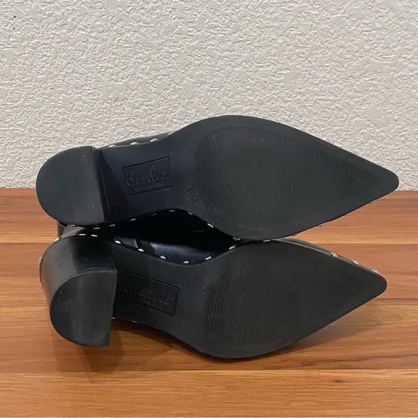 CHARLES by Charles David Dodger Black Pointy Studded Chunky Chelsea Booties 6.5 - Image 8
