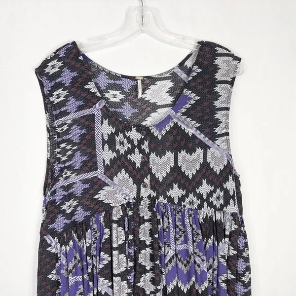 Free People Size Small Dress Take Me To Thailand Dress Purple Mini Boho 514‎ - Image 7