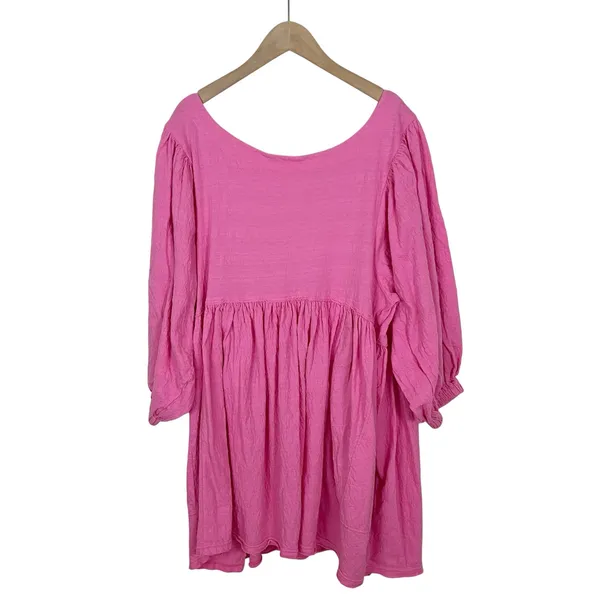 Free People Beach Get Obsessed Gauzy Babydoll Dress in Pink Size Large - Image 3