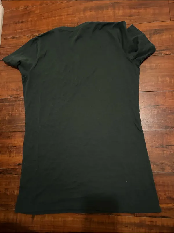 Vans Deep Green Black V-Neck Tee with Subtle Logo - Image 2