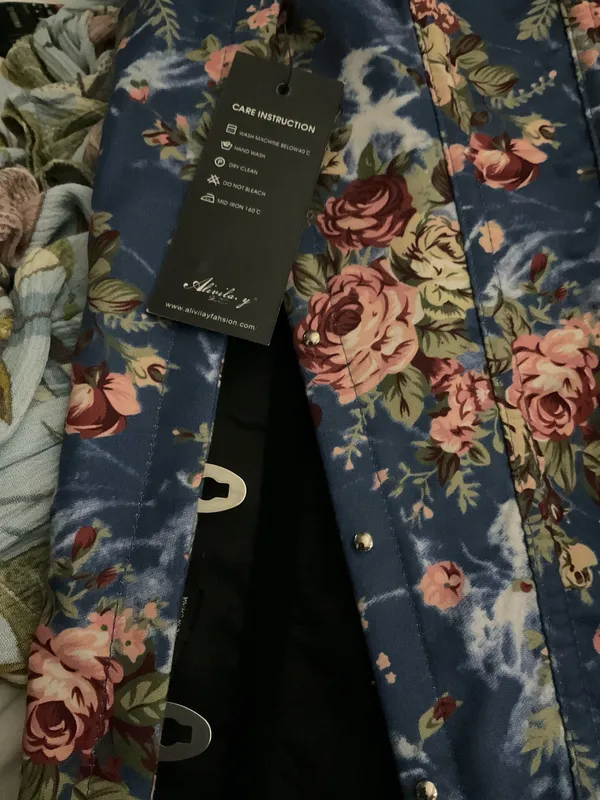 Beautiful Blue & Pink Floral corset L - Image 8