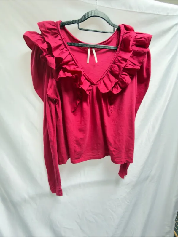 Anthropologie Ruffled V-Neck Top Size Medium NWOT - Image 12