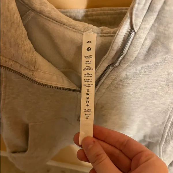 Lululemon Scuba Oversized 1/2 Zip Hoodie in Heathered Core Ultra Light Gray - Image 5