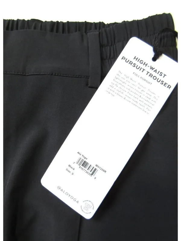 NWT Alo W51208R High-Waist Pursuit Trouser in Black Pleated Wide Leg Pants S - Image 5