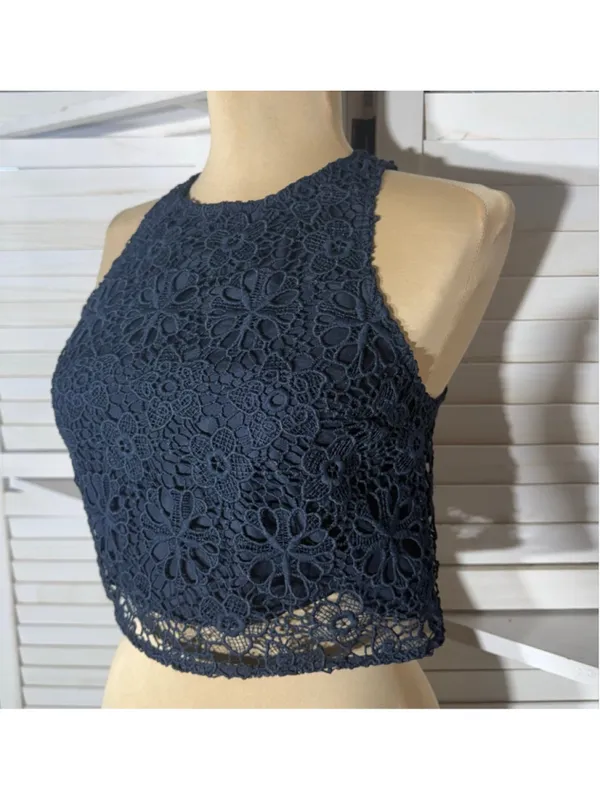 Hollister Y2K crop top sheer lace crochet floral coquette fairy boho whimsigoth - Image 5