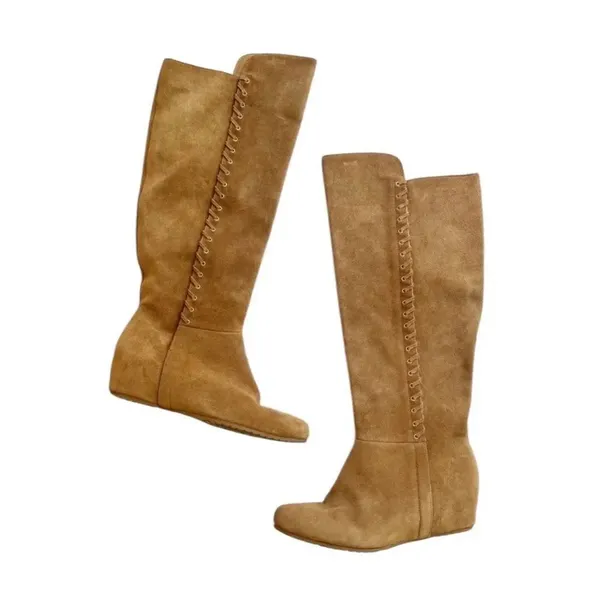 ✨ISOLA Tall Knee High Suede Wedge Sz 7.5 Boots✨ - Image 5