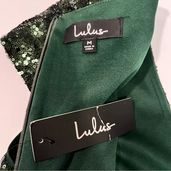 NWT Lulus Kasson Green Sequin Bodycon Mini Dress‎ MEDIUM - Image 11
